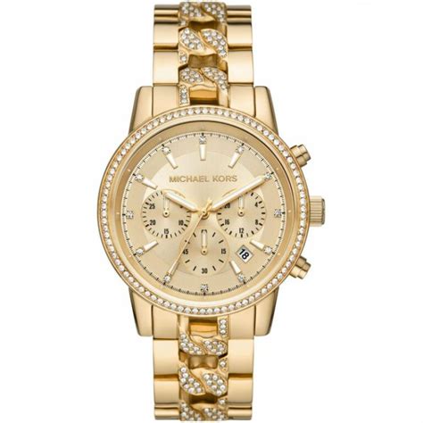 Michael Kors Ritz Chronograph Crystal Black Dial 